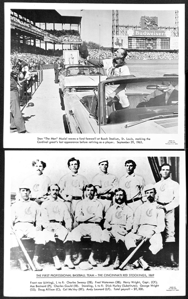 Lot of (15) 1960s Sports Pix Premium Photos w. Babe Ruth, Gehrig, DiMaggio, Musial, Mays, Gehrig/Cobb, Maris
